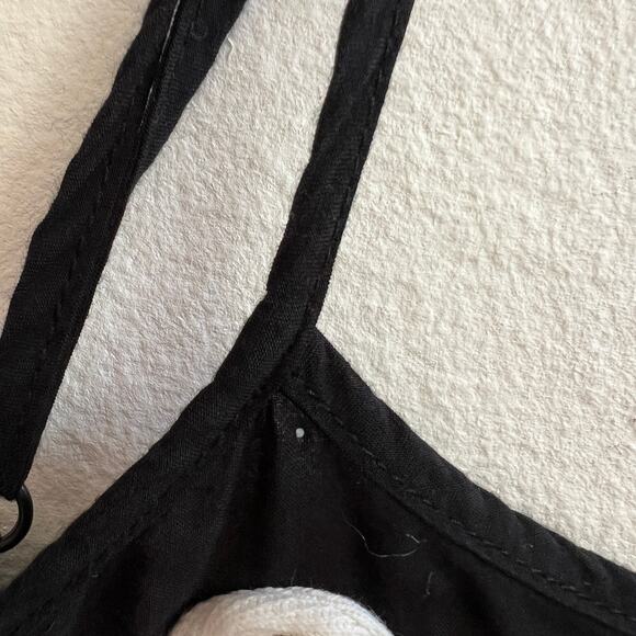 Vintage Y2K Black Embroidered Tank Top Indie Sleaze Soft Grunge Retro Small - Picture 8 of 8